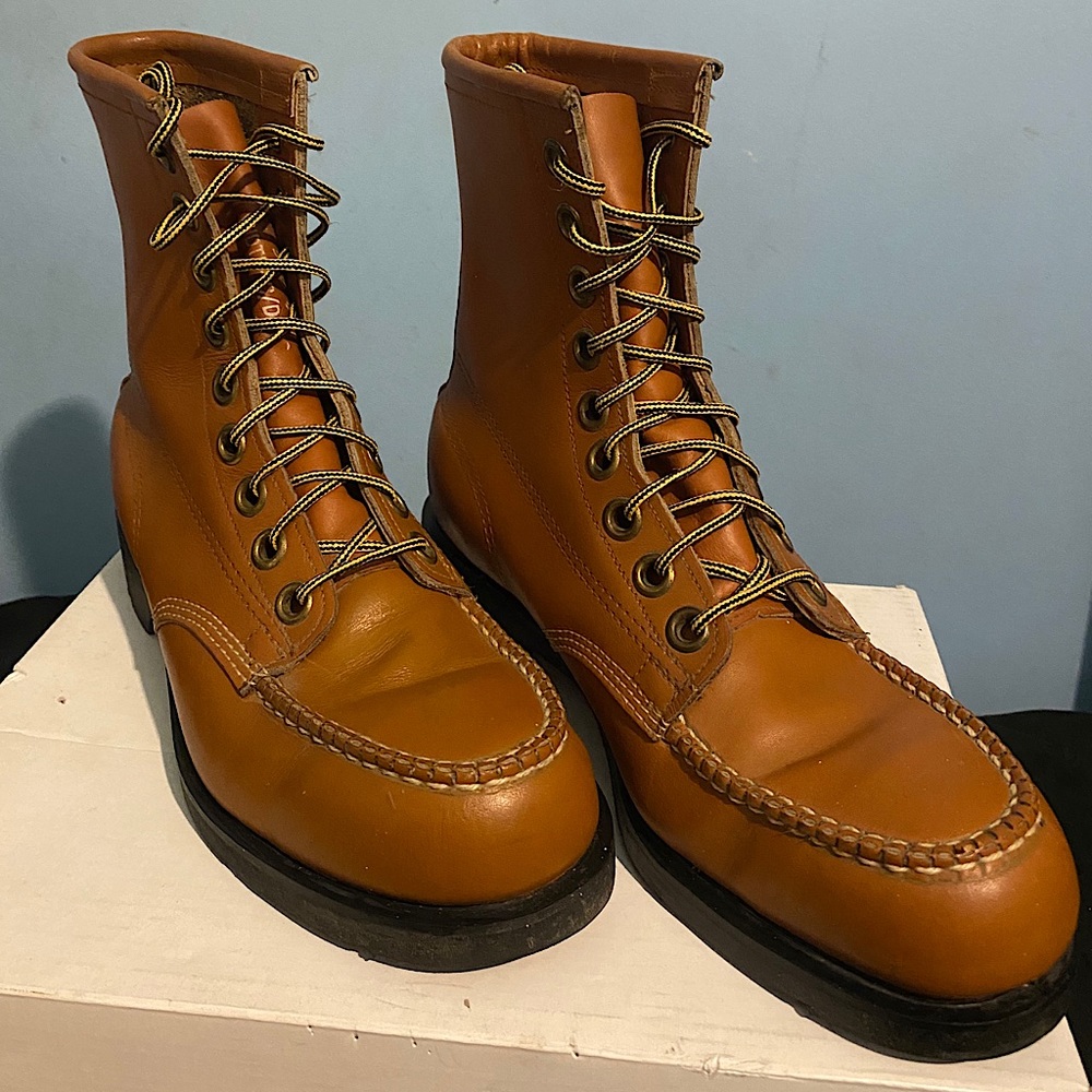SOLD Vintage Plainsman STEEL TOE Leather Boot